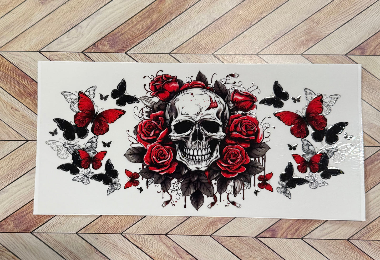 Skull and roses