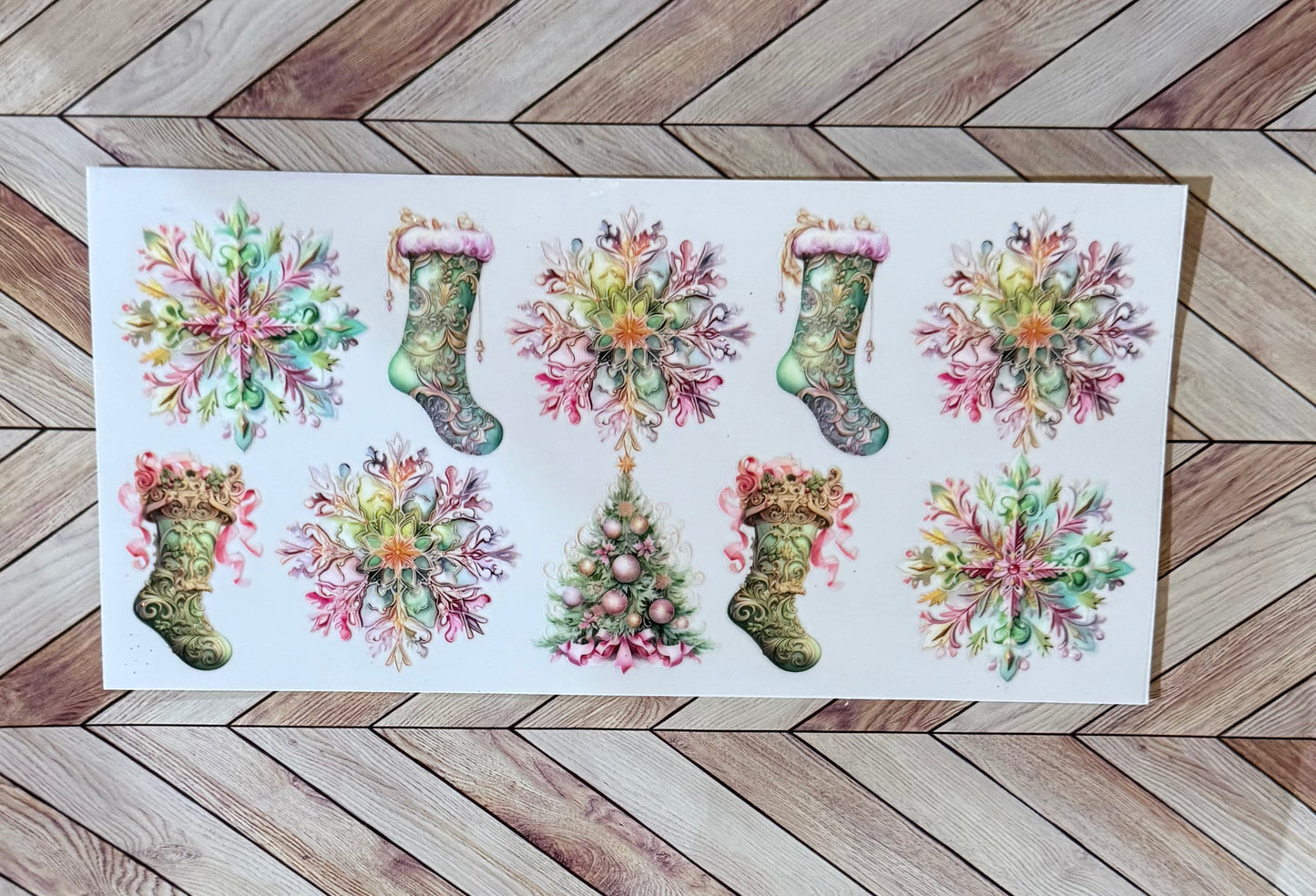 Pink and green stockings