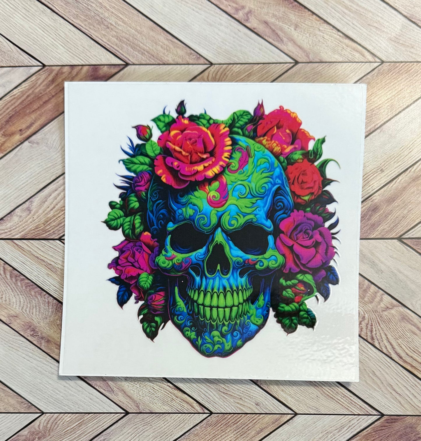 Teal skull