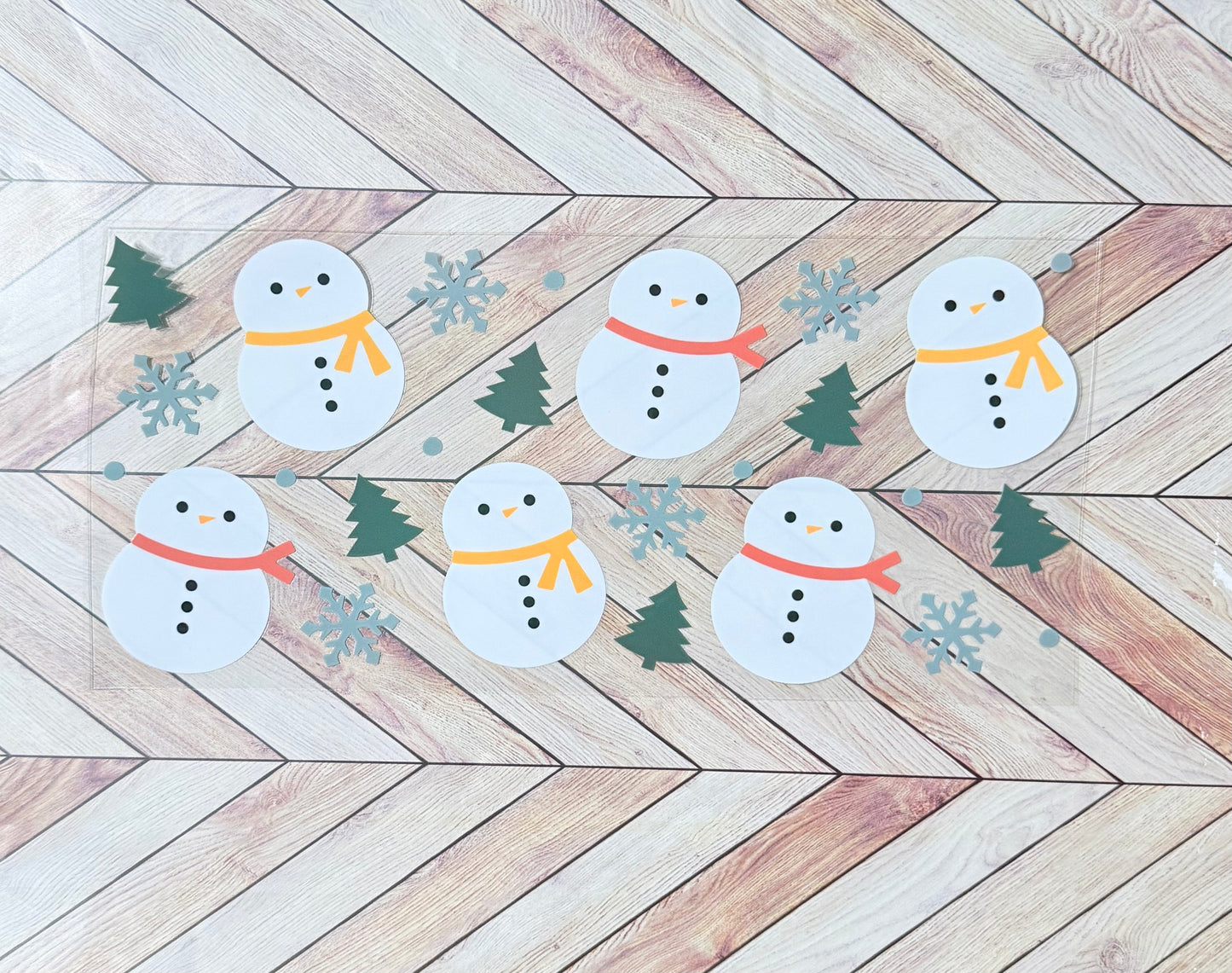 Snowmen and trees