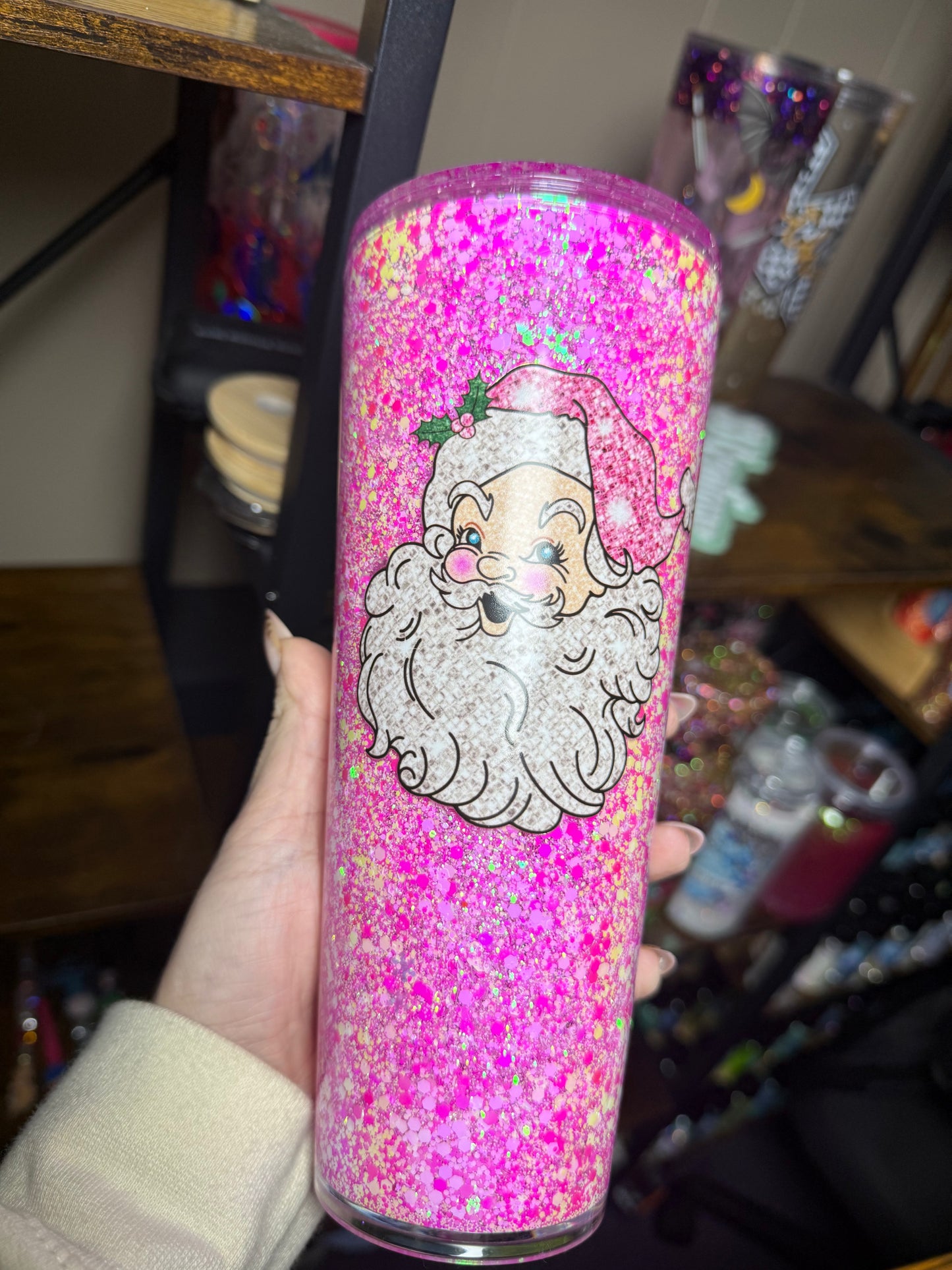 24oz pink Santa RTS