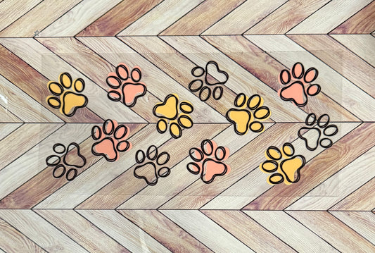 Peach and yellow dog paws