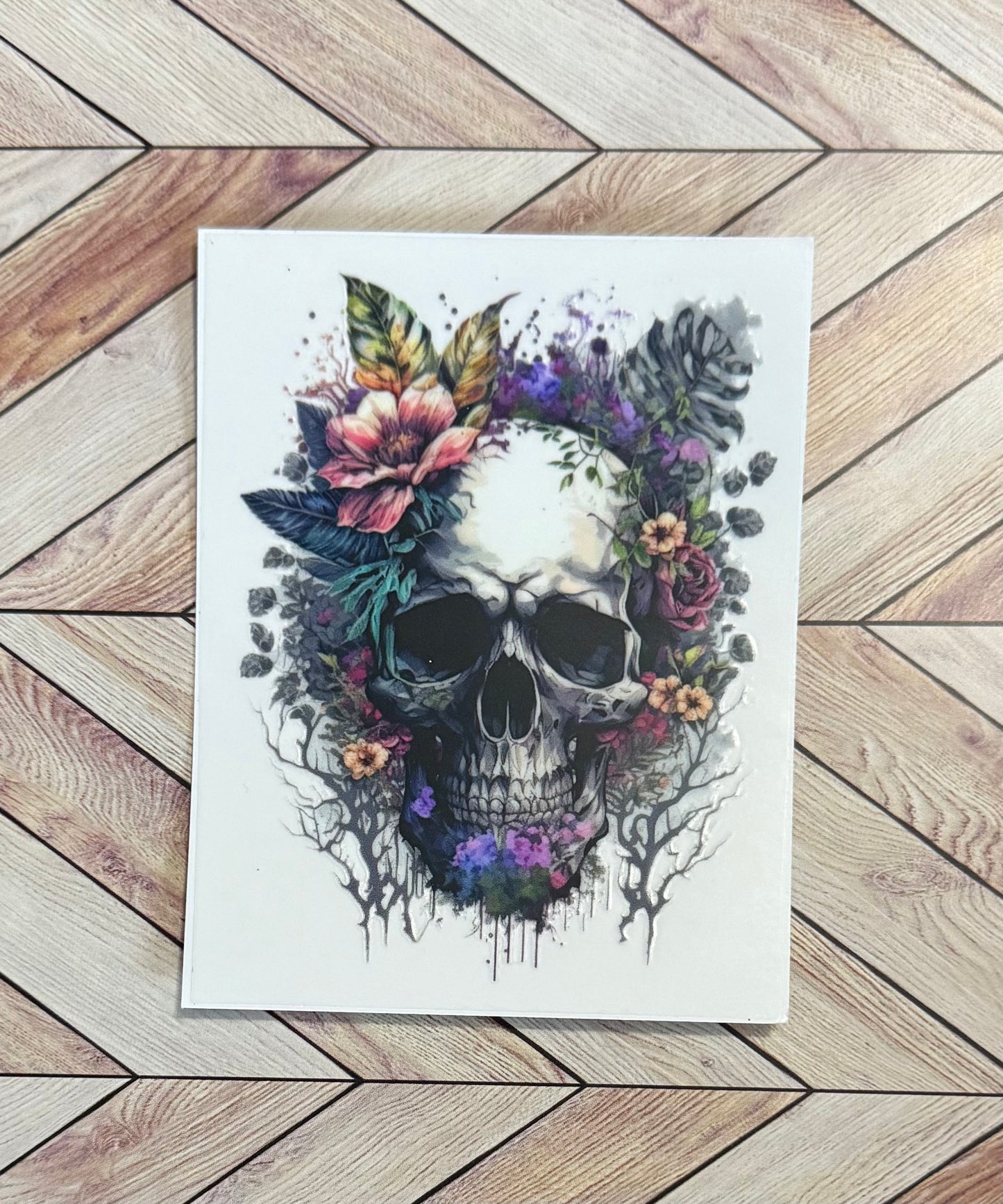 Purple florals skull