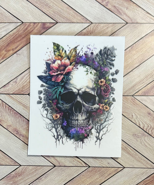 Purple florals skull