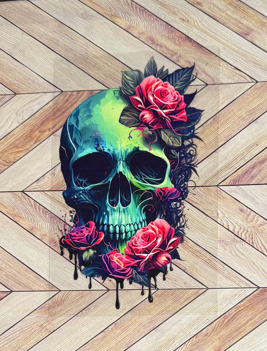 Floral drippy skull