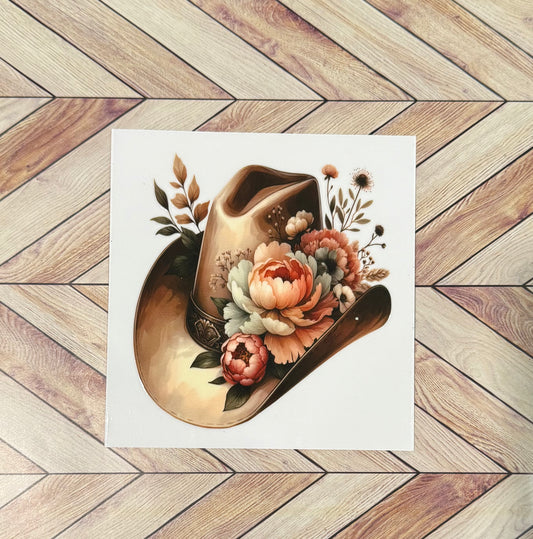 Floral cowboy hat