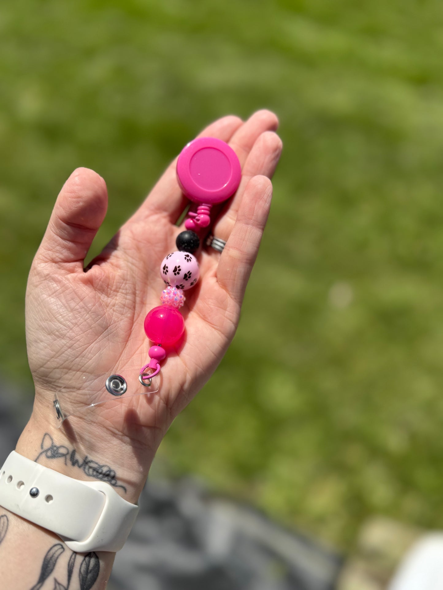Beaded badge reels