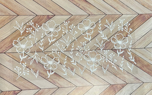 White flower outlines