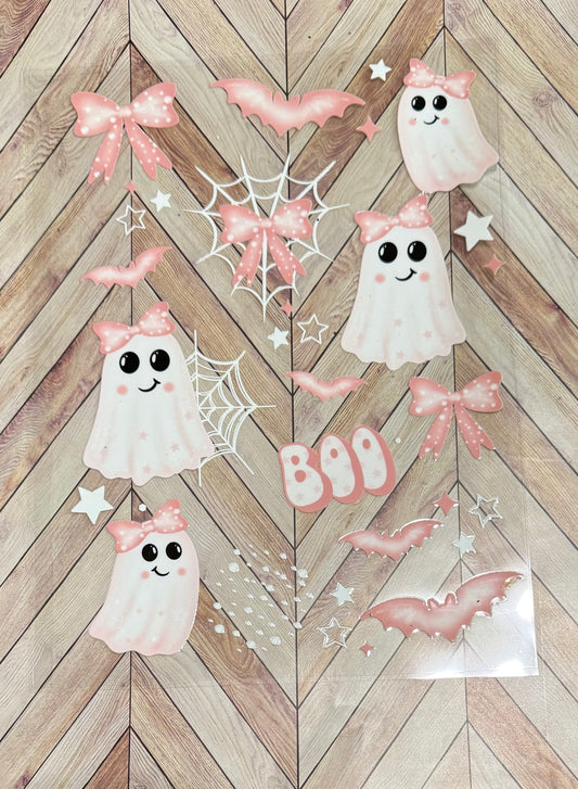 Element sheet - pink bow ghostie