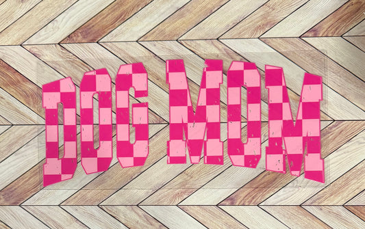 Dog mom checkered