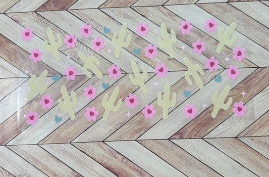 Cactus and flowers