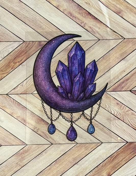 Purple moon and crystals
