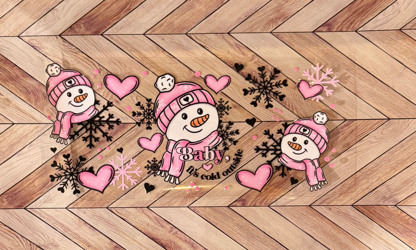 Pink snowman
