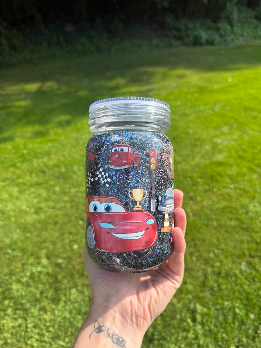 Cars 20oz mason jar