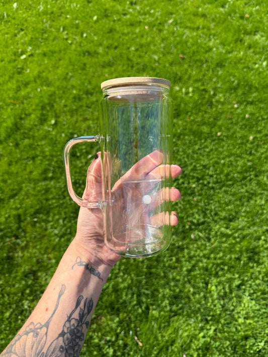 20oz handled glass