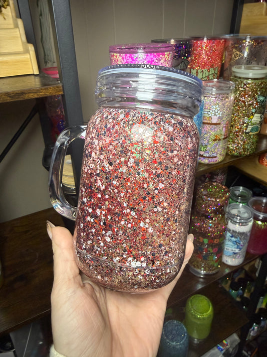 20oz mason Christmas dry globe RTS