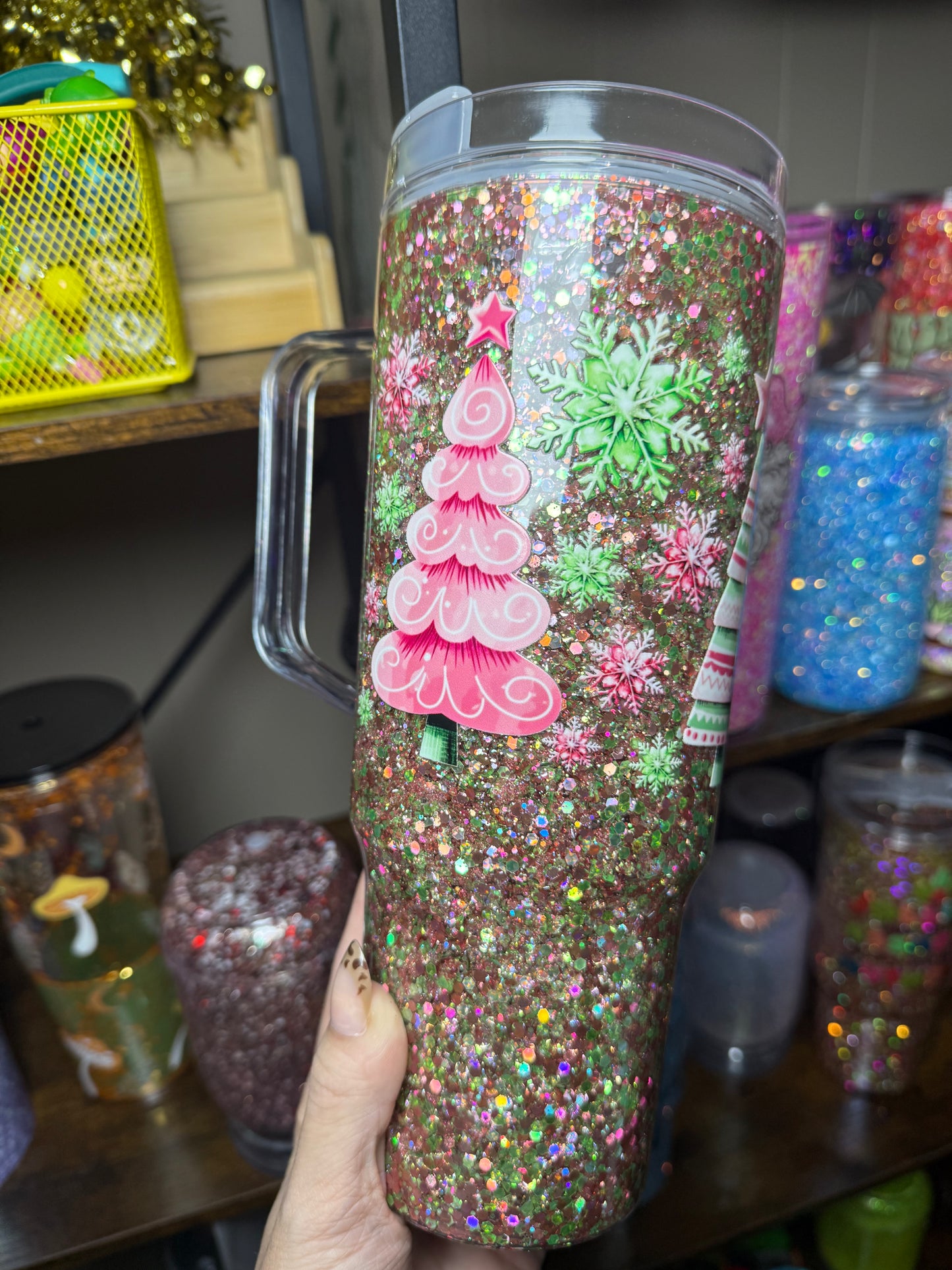 40oz pink Christmas RTS