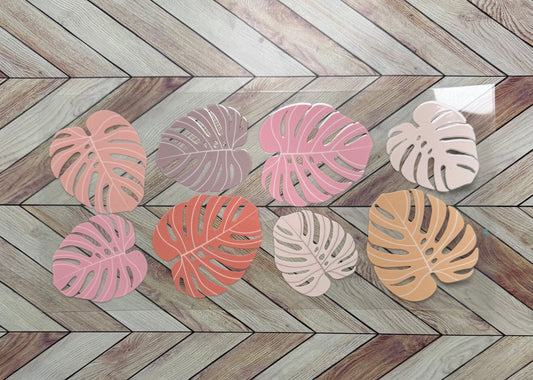 Pink monstera leaves