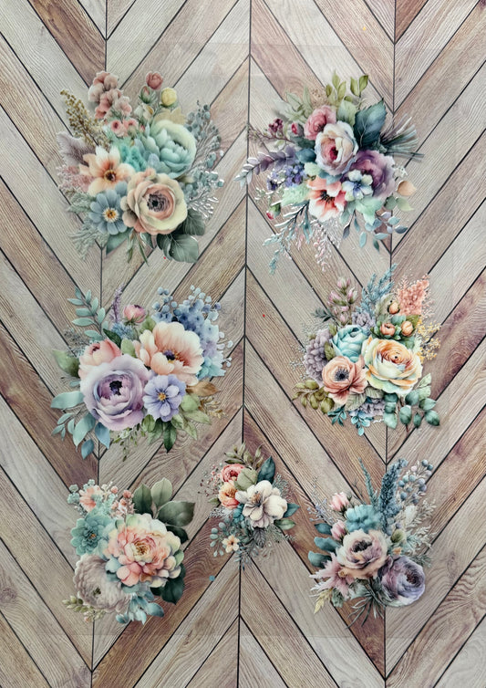 Element sheet - pastel floral bunches