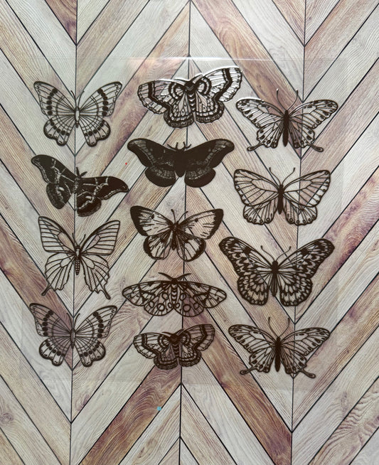 Element sheet - brown butterflies