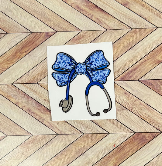 Blue nurse bow