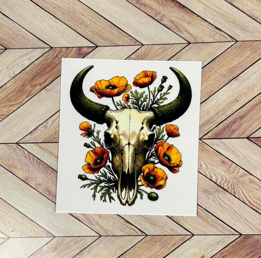 Orange florals and skull