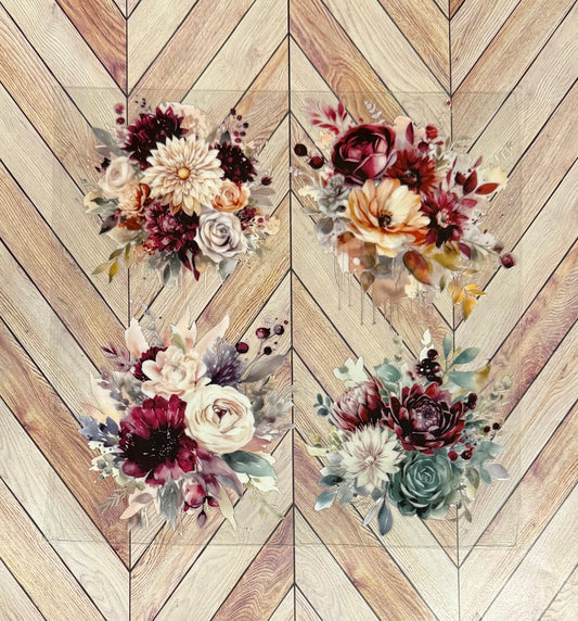 Element sheet - maroon florals
