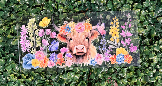 Highland cow floral